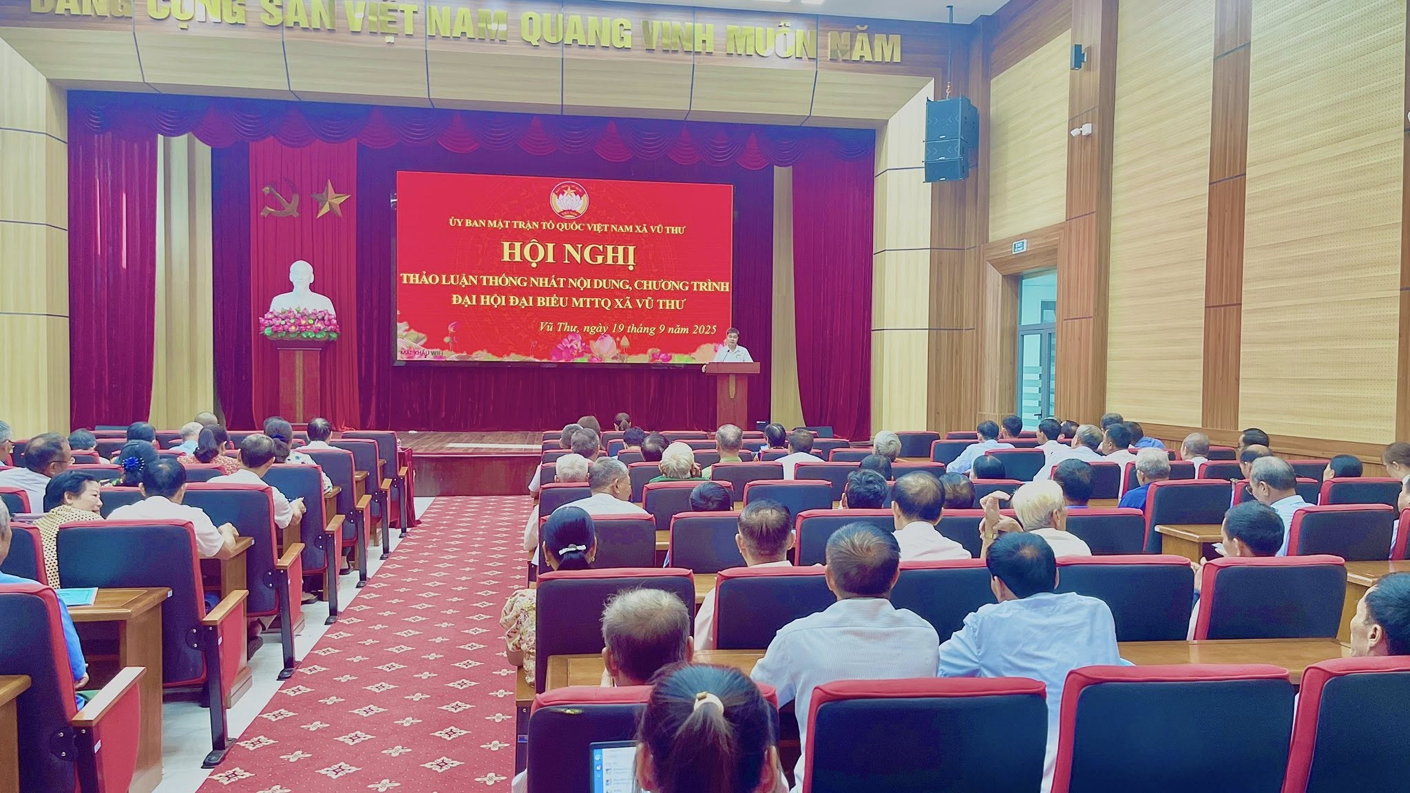 HỘI NGHỊ THẢO LUẬN, THỐNG NHẤT NỘI DUNG CHƯƠNG TRÌNH ĐẠI HỘI ĐẠI BIỂU MẶT TRẬN TỔ QUỐC XÃ VŨ THƯ