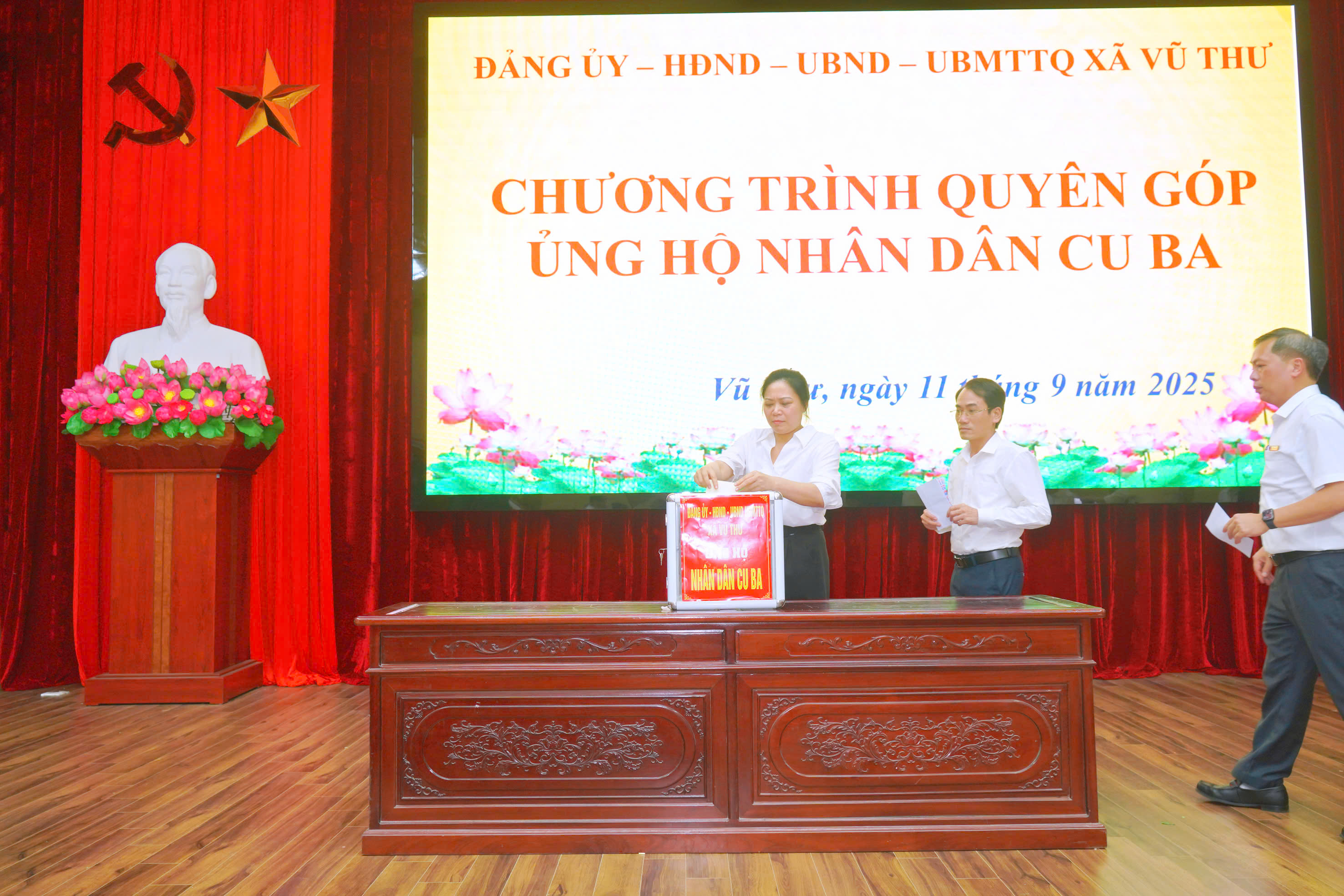 XÃ VŨ THƯ: PHÁT ĐỘNG QUYÊN GÓP ỦNG HỘ NHÂN DÂN CUBA