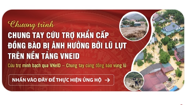 HƯỚNG ỨNG CHƯƠNG TRÌNH ỦNG HỘ ĐỒNG BÀO BỊ THIỆT HẠI DO THIÊN TAI TRÊN ỨNG DỤNG VNeID
