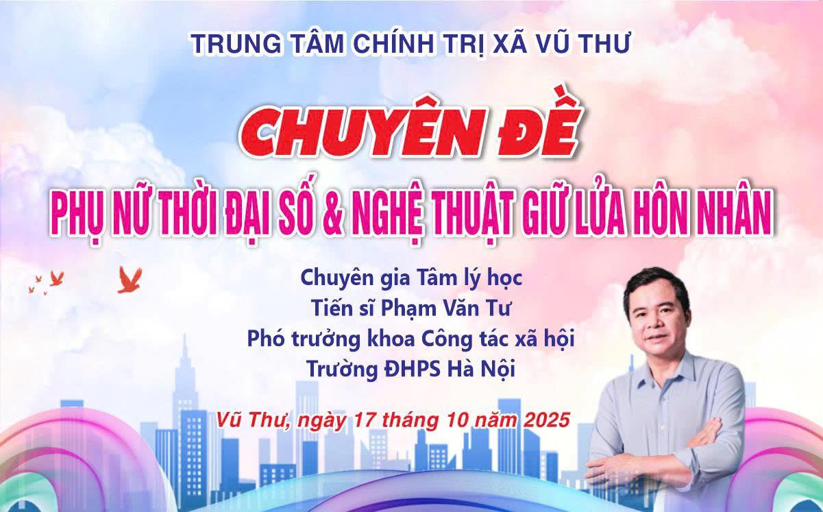 Xã Vũ Thư sẽ tổ chức lớp bồi dưỡng chuyên đề về công tác phụ nữ và tâm lý học ứng dụng