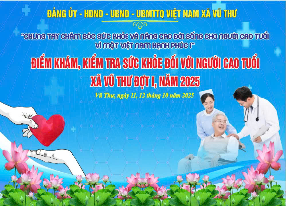 HOÀN THÀNH THEO KẾ HOẠCH KHÁM SỨC KHỎE CHO NGƯỜI CAO TUỔI XÃ VŨ THƯ
