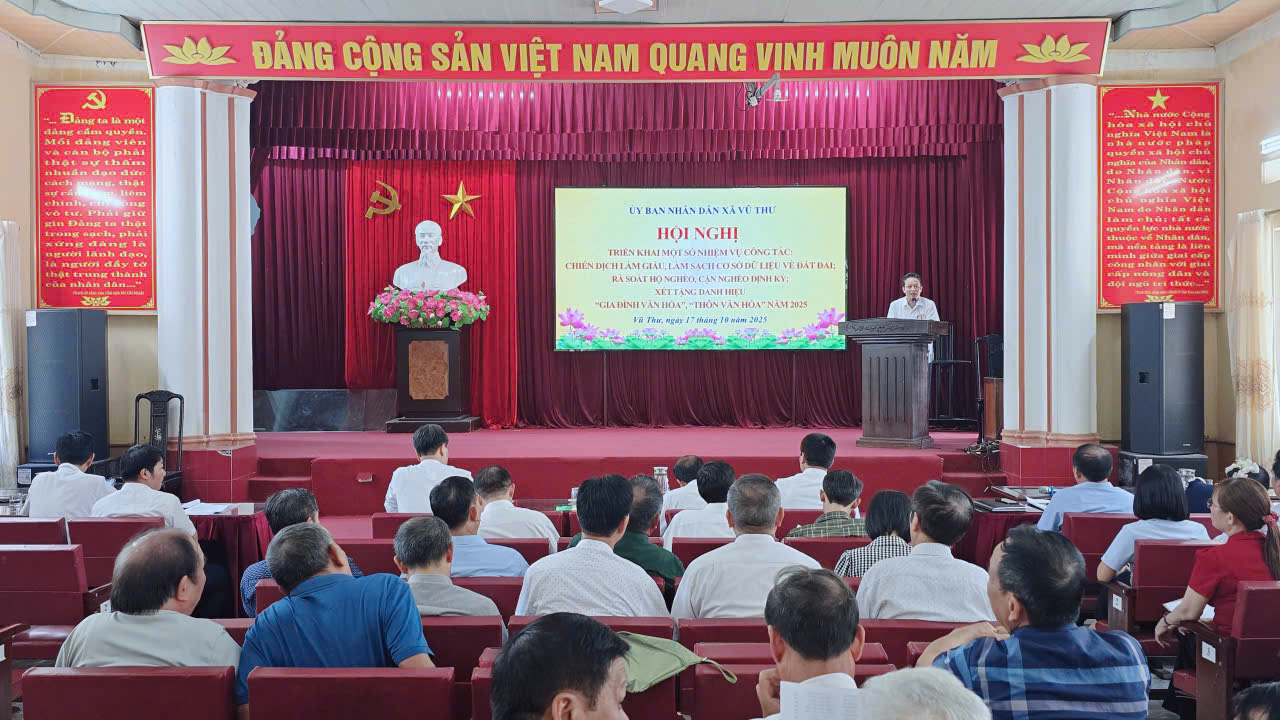 XÃ VŨ THƯ TRIỂN KHAI NHIỆM VỤ TRỌNG TÂM VỀ ĐẤT ĐAI, GIẢM NGHÈO VÀ PHONG TRÀO “TOÀN DÂN ĐOÀN KẾT XÂY DỰNG ĐỜI SỐNG VĂN HÓA” NĂM 2025
