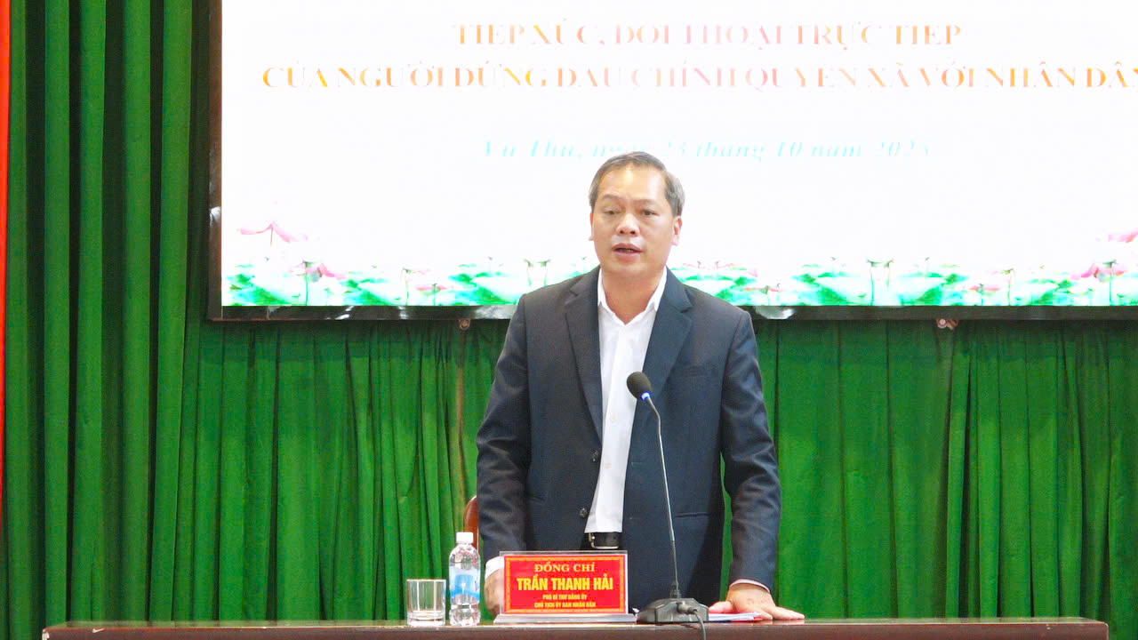 XÃ VŨ THƯ TỔ CHỨC HỘI NGHỊ TIẾP XÚC, ĐỐI THOẠI TRỰC TIẾP GIỮA NGƯỜI ĐỨNG ĐẦU CHÍNH QUYỀN CẤP XÃ VỚI NHÂN DÂN NĂM 2025
