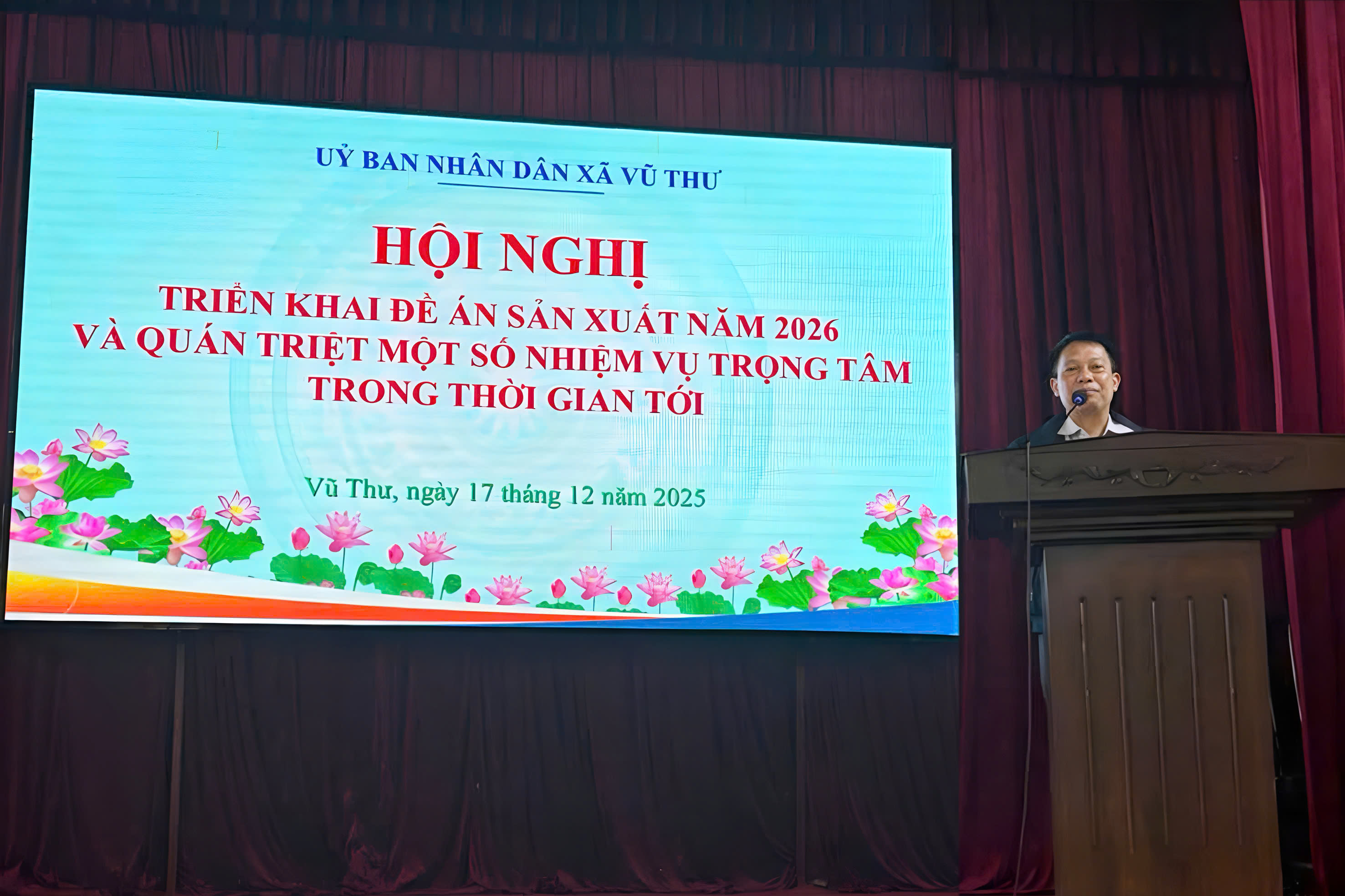 XÃ VŨ THƯ TỔ CHỨC HỘI NGHỊ TRIỂN KHAI ĐỀ ÁN SẢN XUẤT NĂM 2026