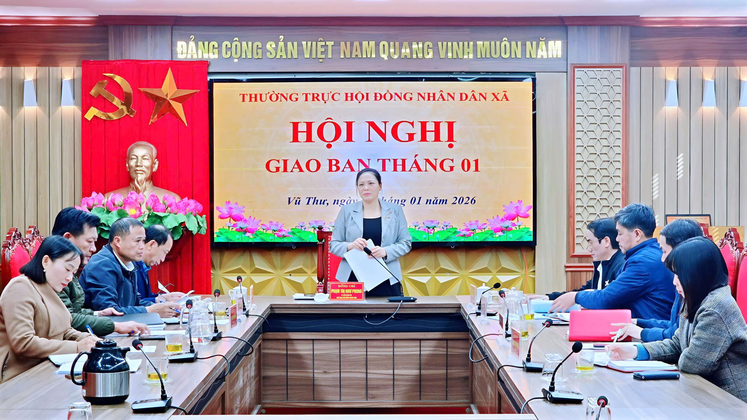 THƯỜNG TRỰC HỘI ĐỒNG NHÂN DÂN XÃ VŨ THƯ GIAO BAN CÔNG TÁC THÁNG 01/2026