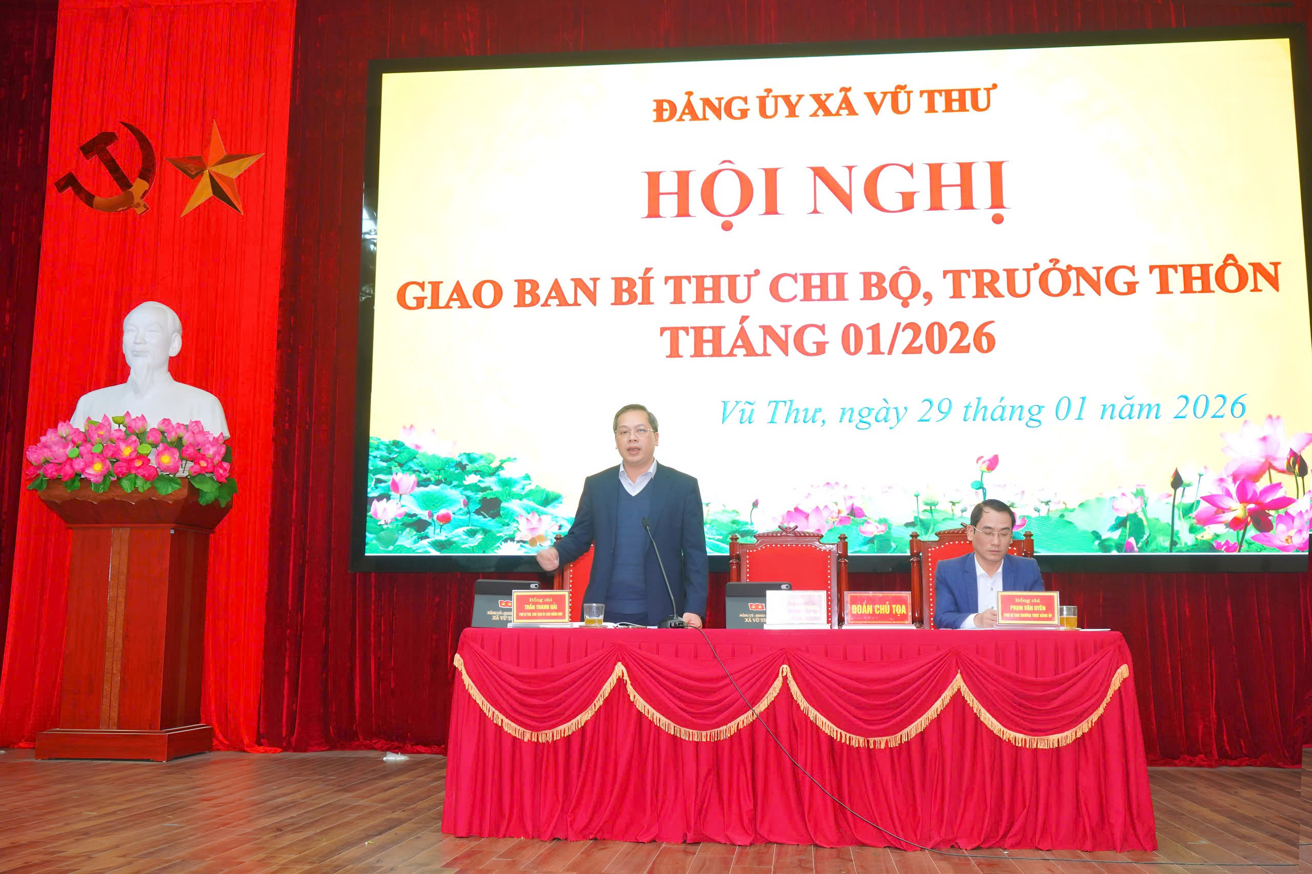 Đảng ủy xã Vũ Thư tăng cường chỉ đạo công tác cơ sở qua Hội nghị giao ban tháng 01/2026