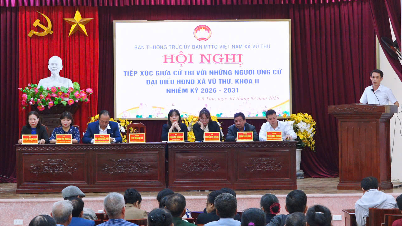 XÃ VŨ THƯ TỔ CHỨC HỘI NGHỊ TIẾP XÚC CỬ TRI VỚI NGƯỜI ỨNG CỬ ĐẠI BIỂU HĐND XÃ KHÓA II