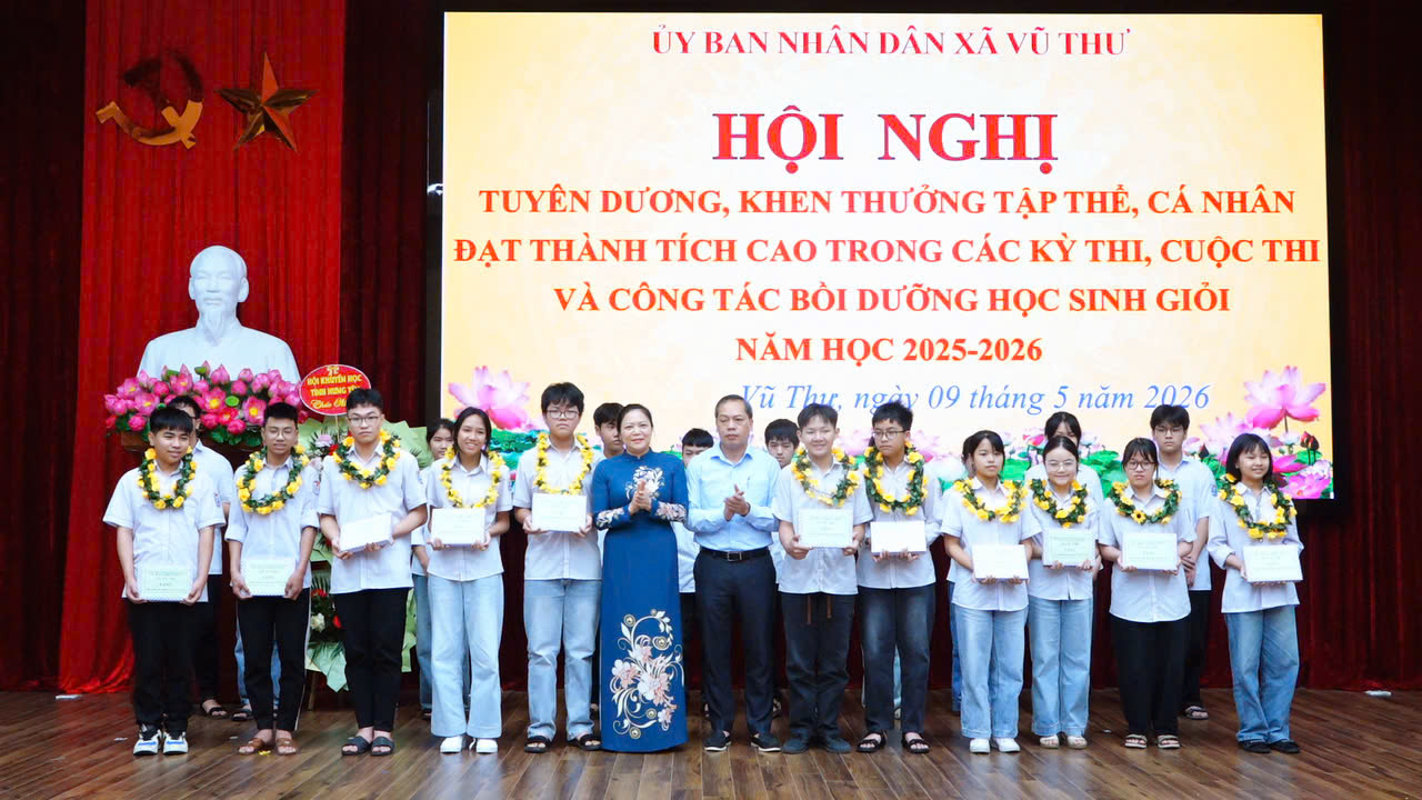 VŨ THƯ: LAN TỎA PHONG TRÀO HỌC TẬP, VINH DANH NHỮNG “HẠT GIỐNG VÀNG” NĂM HỌC 2025–2026