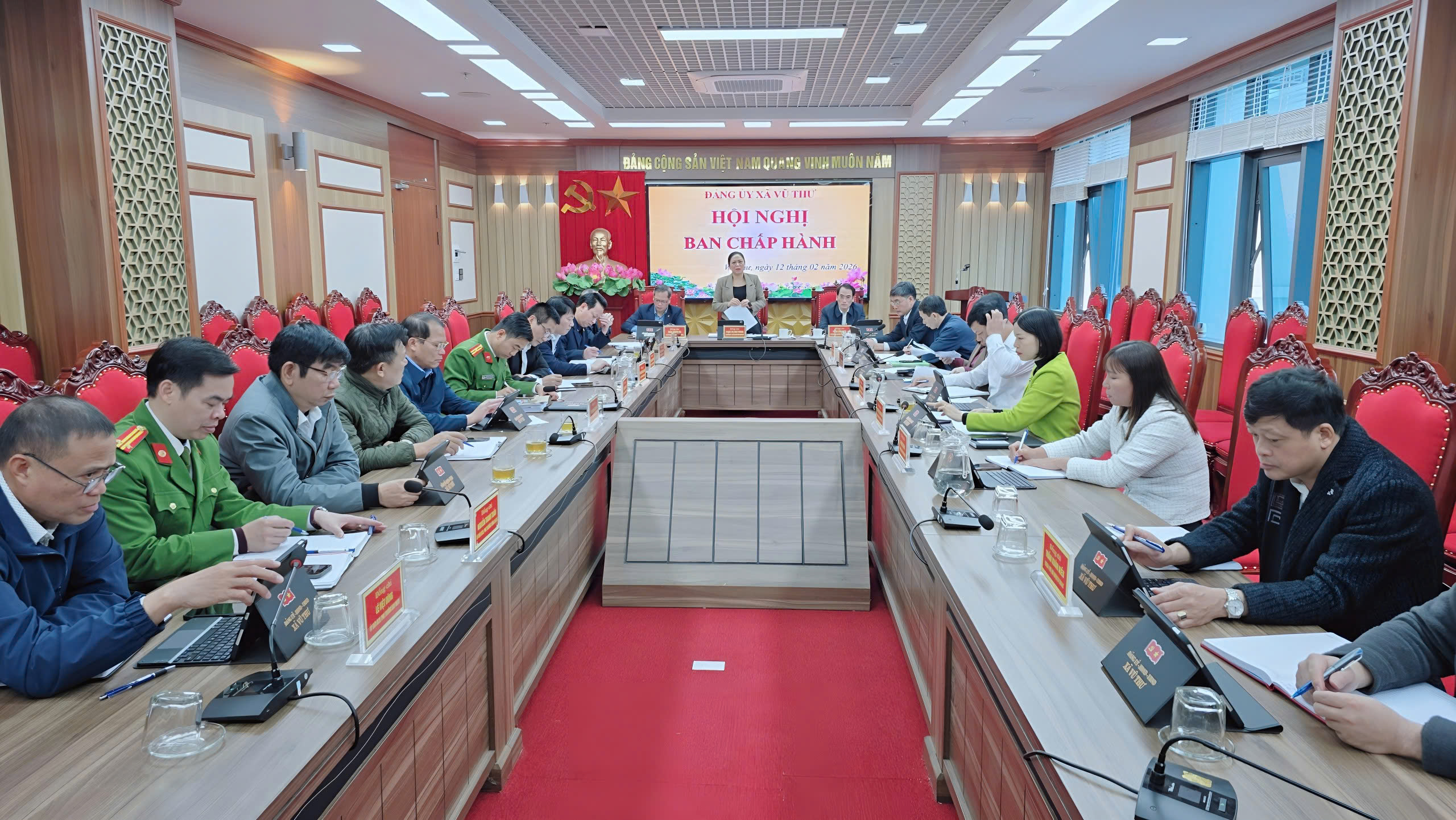 Đảng ủy xã Vũ Thư họp bàn các nhiệm vụ trọng tâm theo chương trình công tác năm 2026