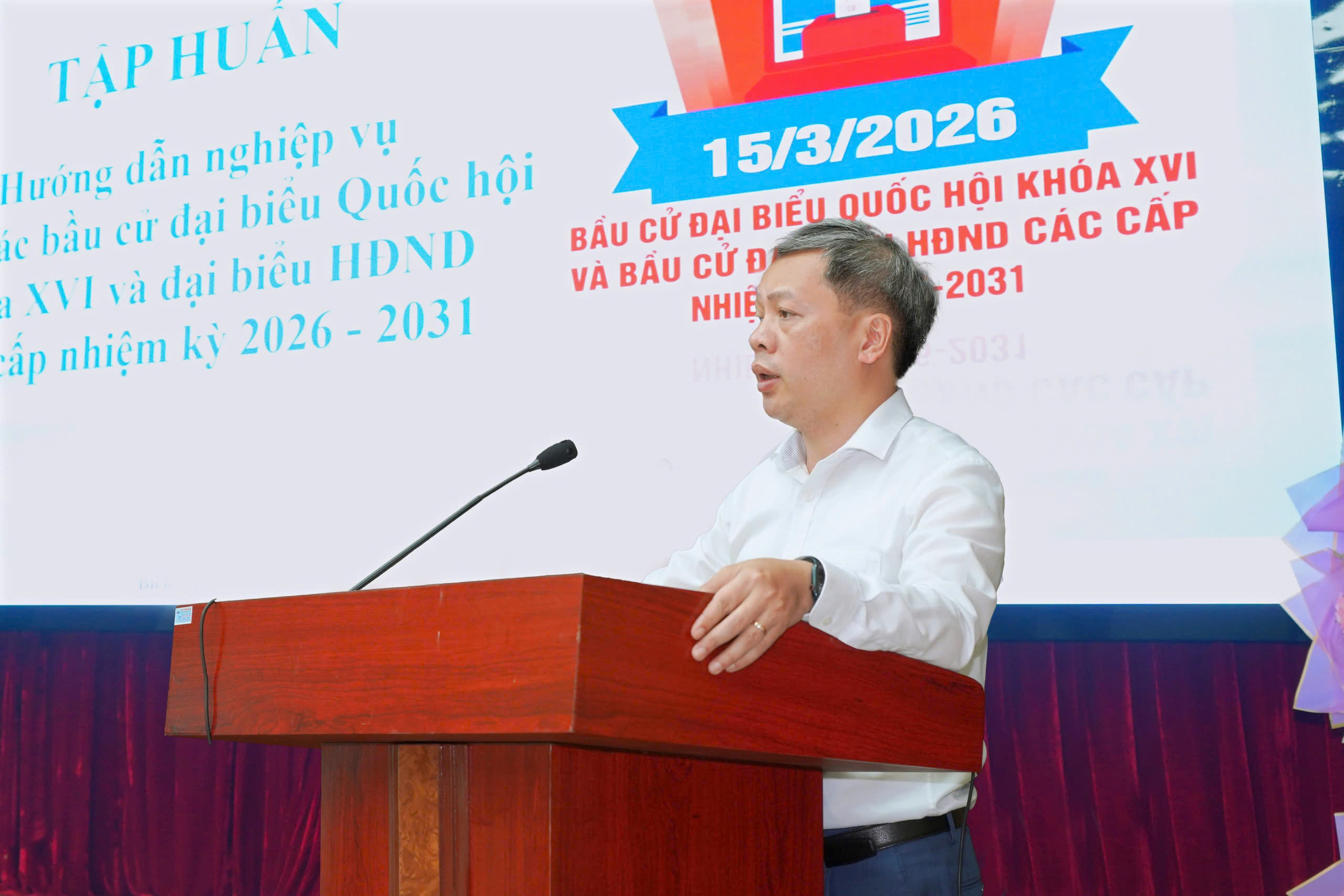 Xã Vũ Thư tổ chức Hội nghị tập huấn nghiệp vụ công tác bầu cử nhiệm kỳ 2026 – 2031