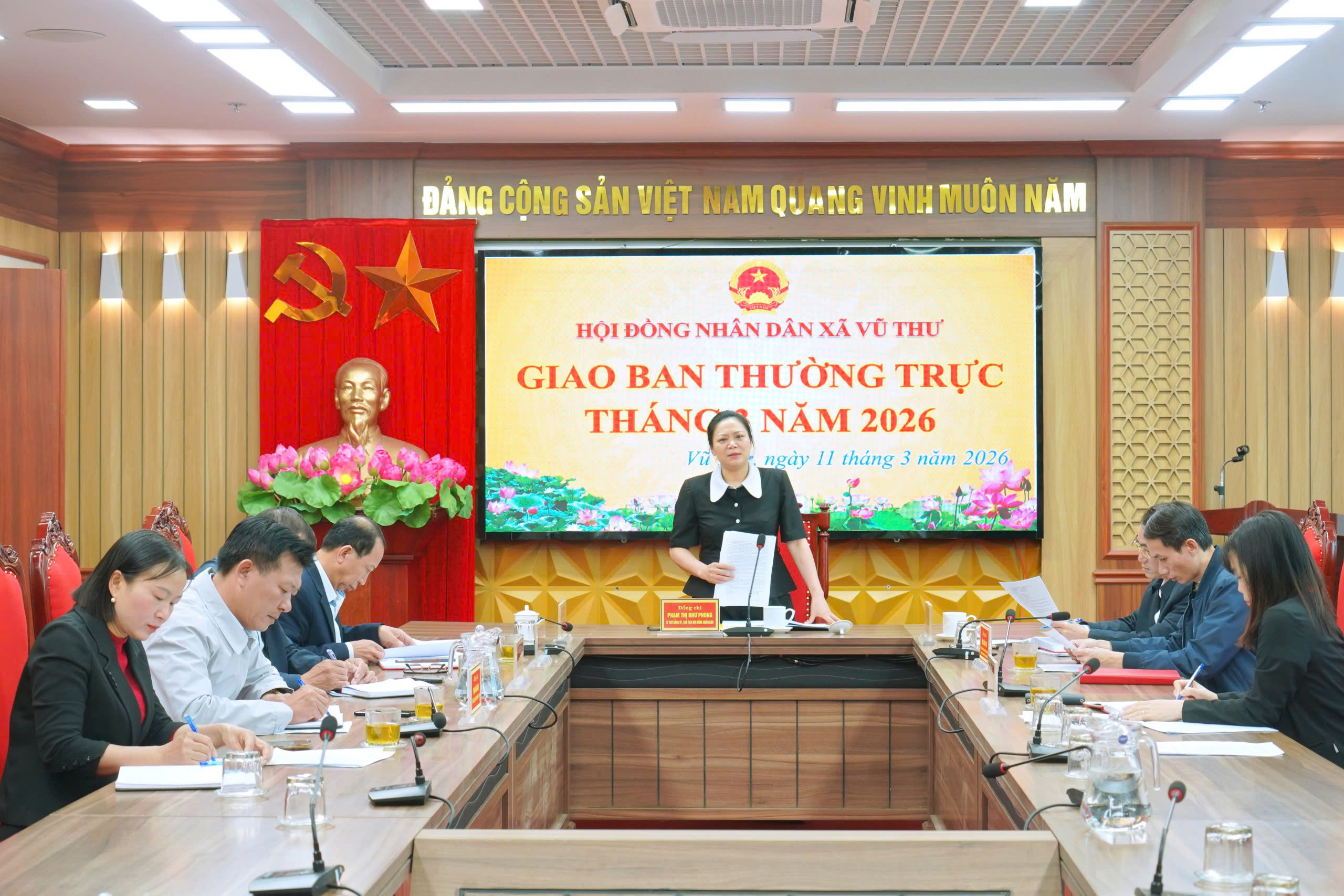 THƯỜNG TRỰC HĐND XÃ VŨ THƯ GIAO BAN THÁNG 3: TẬP TRUNG CAO ĐỘ CHO CÔNG TÁC BẦU CỬ