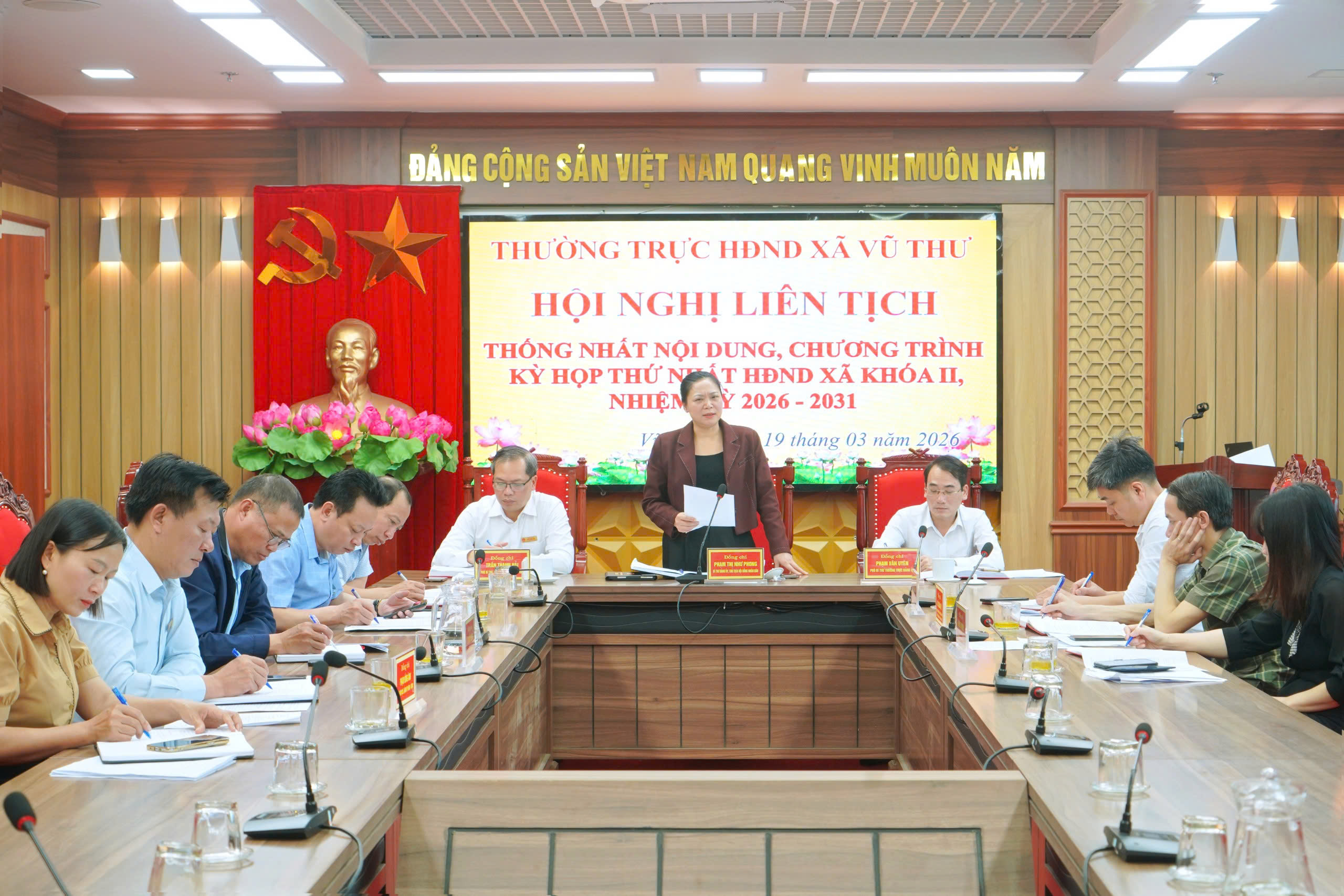 Hội nghị liên tịch thống nhất nội dung, chương trình Kỳ họp thứ nhất HĐND xã Vũ Thư khóa II, nhiệm kỳ 2026- 2031