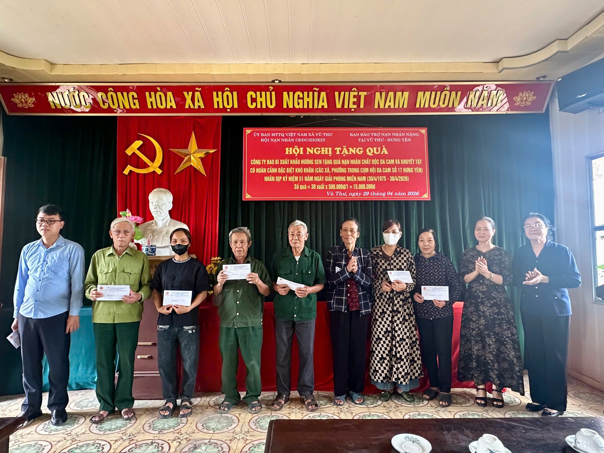 Hội Nạn nhân chất độc da cam xã Vũ Thư tích cực phối hợp chăm lo đời sống hội viên dịp 30/4