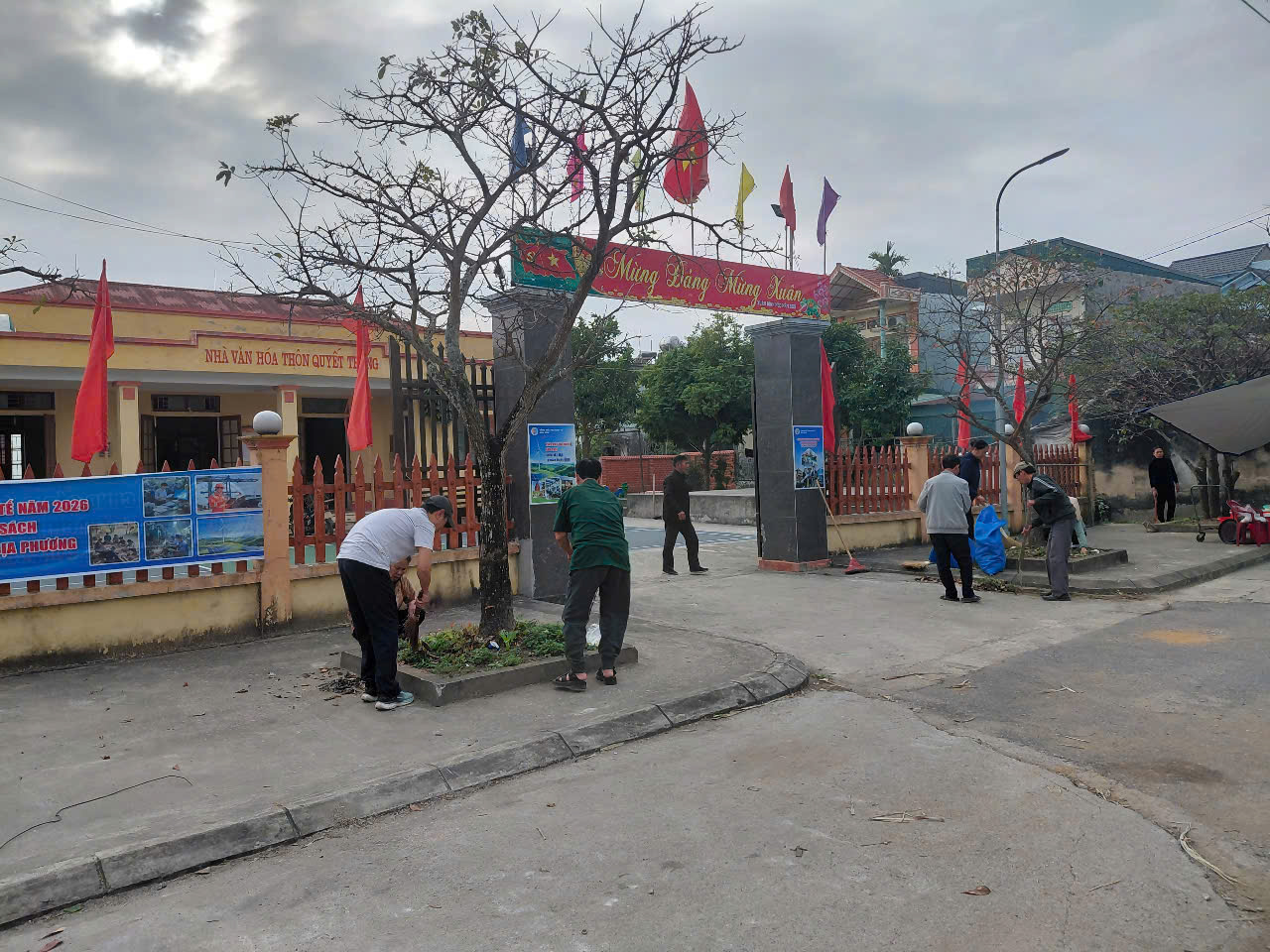 NHÂN DÂN XÃ VŨ THƯ TÍCH CỰC THAM GIA TỔNG VỆ SINH MÔI TRƯỜNG CHUẨN BỊ ĐÓN TẾT BÍNH NGỌ 2026